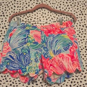 Lilly Pulitzer Buttercup Shorts Beach Please Pink Blue  size 2